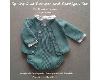 PDF Breipatroon | Lente Duo Baby Romper en Vest Breipatronen | 0-24 maanden (Engels, Portugees en Spaans)
