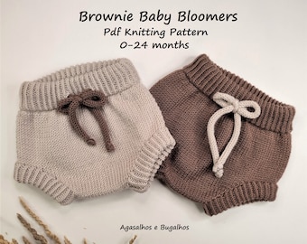 Brownie Baby Bloomers Knitting Pattern | Baby Shorts Pattern | PDF Knitting Pattern | 0-24 Months