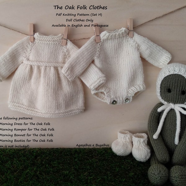 Modèle de tricot PDF | Vêtements pour la poupée Oak Folk Set H | Modèle de vêtements de poupée