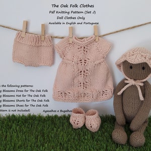 PDF Knitting Pattern | Clothes for The Oak Folk Doll Set J | Doll Clothes Pattern (English and Portuguese)