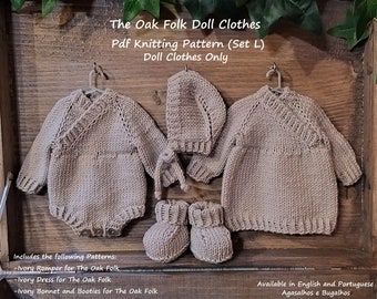 PDF Knitting Pattern | Clothes for The Oak Folk Doll Set L | Doll Clothes Pattern