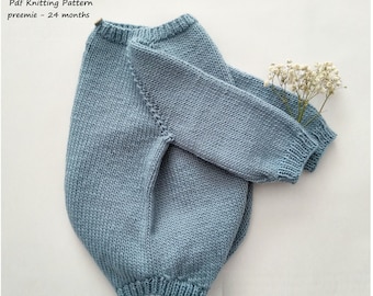Sunday Morning Baby Romper Knitting Pattern | PDF Knitting Pattern | preemie-24 months (English, Portuguese and Spanish)