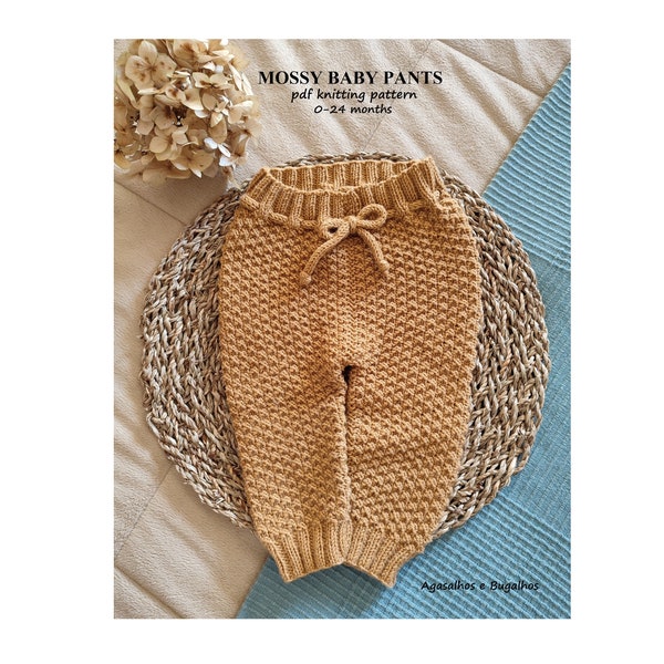 Mossy Baby Pants Knitting Pattern | Baby Pants Pattern | PDF Knitting Pattern | 0-24 Months