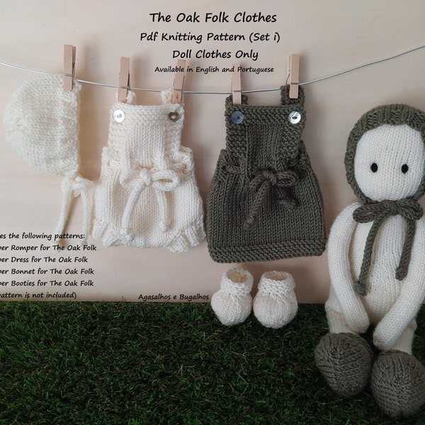 PDF Knitting Pattern | Clothes for The Oak Folk Doll Set i | Doll Clothes Pattern