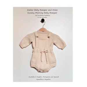 PDF Knitting Pattern | Bundle Sunday Morning Baby Romper Knitting Pattern + Ember Baby Romper, Dress and Bonnet Knit Pattern | 0-24 Months