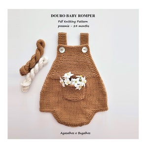 Douro Baby Romper Knitting Pattern | PDF Knitting Pattern | Preemie-24 months (English and Portuguese)