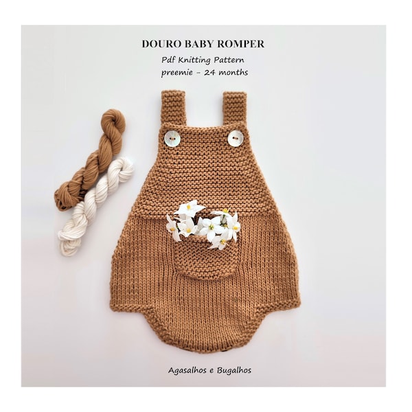 Douro Baby Romper Knitting Pattern | Baby Romper | PDF Knitting Pattern | Preemie-24 months