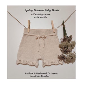Spring Blossoms Baby Shorts Knitting Pattern | Baby Bloomers Pattern | PDF Knitting Pattern | 0-36 months
