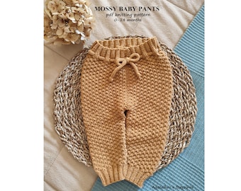 Mossy Baby Pants Knitting Pattern | PDF Knitting Pattern | 0-24 Months (English and Portuguese)