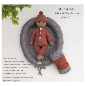 PDF Knitting Pattern | The Oak Folk Doll Knitting Pattern | Set XI (body and doll clothes)