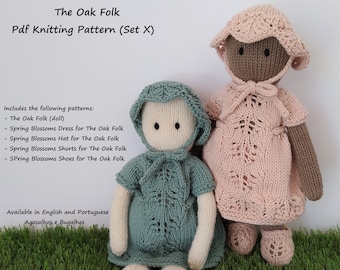 PDF Knitting Pattern | The Oak Folk Doll Knitting Pattern | Set X (body and doll clothes)