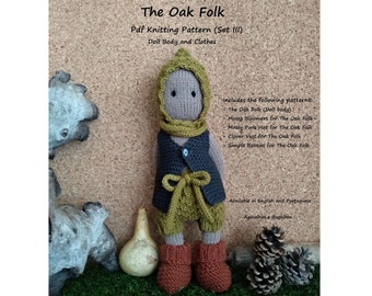 PDF Knitting Pattern | The Oak Folk Doll Knitting Pattern | Set III (body and doll clothes)