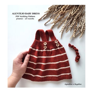 Alentejo Baby Dress Knitting Pattern | PDF Knitting Pattern | Preemie-24 Months (English and Portuguese)