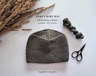 Baby Hat | PDF Knitting Pattern | Darcy Baby Hat Knitting Pattern | preemie-24 months