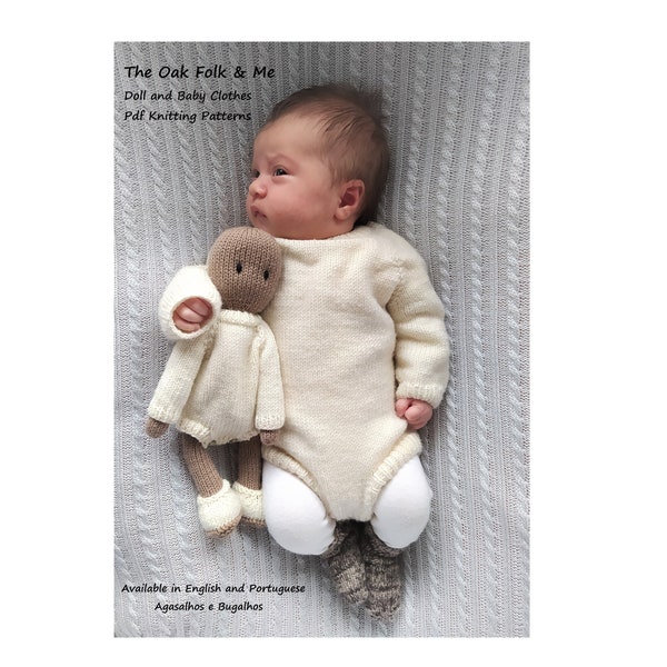 PDF Knitting Pattern | Sunday Morning Baby Romper and Dress | The Oak Folk Doll Set VIII (body and clothes)