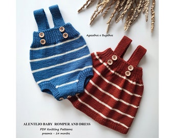 Alentejo Baby Romper and Dress Knitting Pattern PDF Knitting