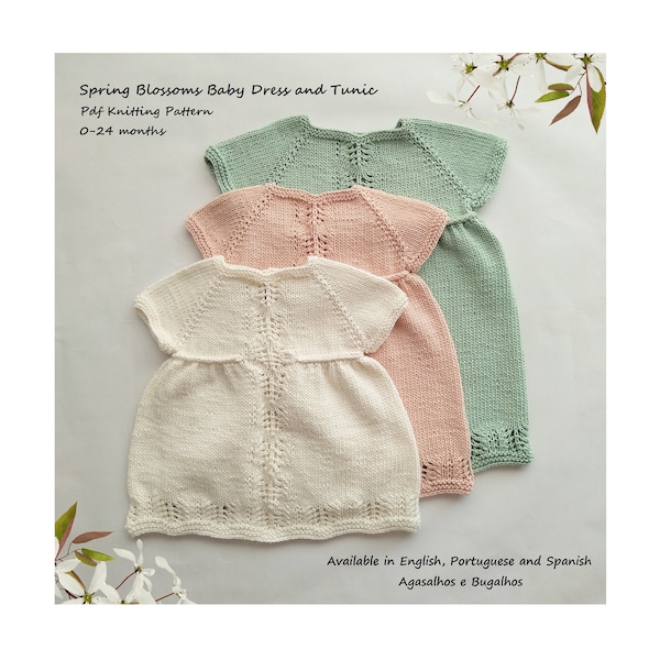 Spring Blossoms Baby Dress Knitting Pattern | Baby Dress Pattern | PDF Knitting Pattern | 0-24 months