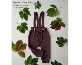 Harvest Baby Pants Knitting Pattern | PDF Knitting Pattern | 0-24 Months (English and Portuguese)