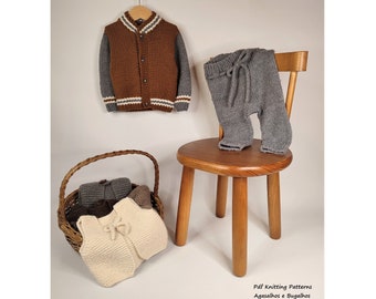 PDF Knitting Pattern |  Back to School Kids Jacket Knitting Pattern, Caledula Kids Pants, Woodlands Kids Waistcoat Knitting Pattern