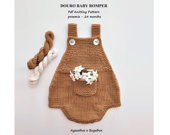 Douro Baby Romper Knitting Pattern | PDF Knitting Pattern | Preemie-24 months (English and Portuguese)