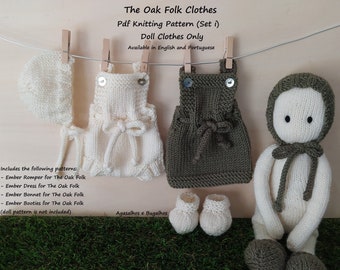 PDF Knitting Pattern | Clothes for The Oak Folk Doll Set i | Doll Clothes Pattern