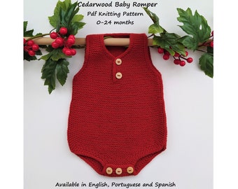 Cedarwood Baby Romper Knitting Pattern | Baby Romper Pattern | PDF Knitting Pattern | 0-24 Months