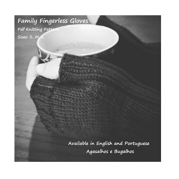 KNITTING PATTERN | Family Fingerless Gloves | S , M, L | Pdf Tutorial