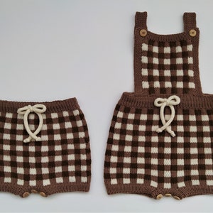 Gingham Baby Bloomers and Romper Knitting Pattern Baby Shorts Pattern PDF Knitting Pattern 0-24 Months image 9