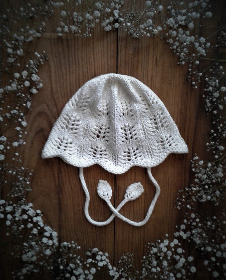 Spring Blossoms Baby Bonnet Knitting Pattern Pdf Knitting Pattern Preemie-24 Months image 10