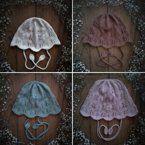 Spring Blossoms Baby Bonnet Knitting Pattern Pdf Knitting Pattern Preemie-24 Months image 8