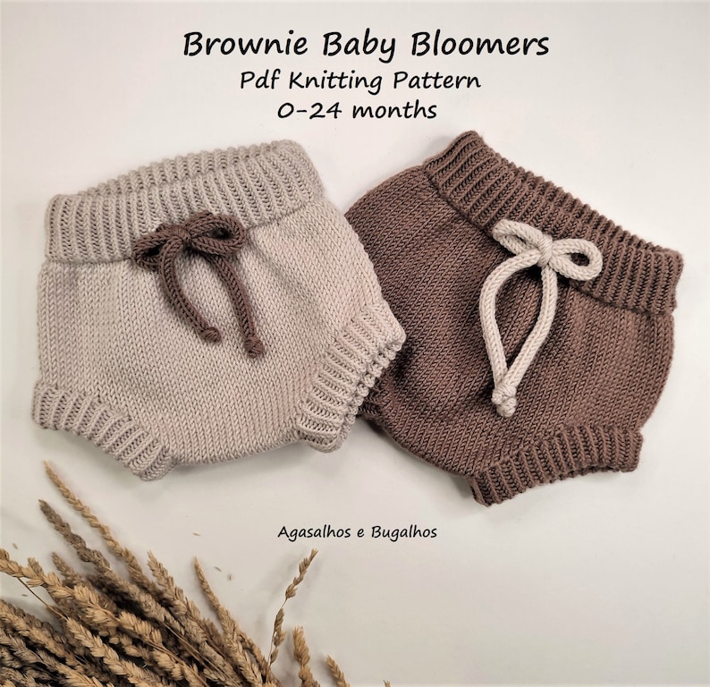 Brownie Baby Bloomers Knitting Pattern Baby Shorts Pattern PDF Knitting Pattern 0-24 Months image 1