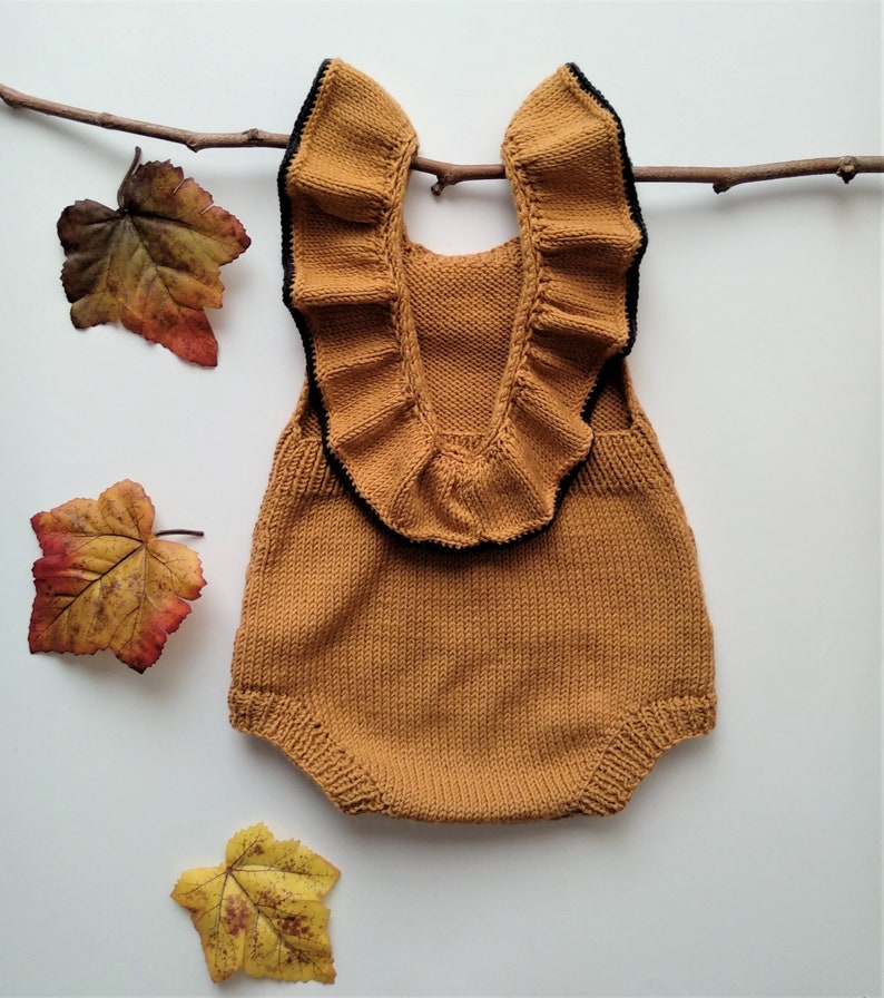 Fall Duo Baby Romper Knitting Pattern Baby Romper Pattern PDF Knitting Pattern 0-24 Months image 9