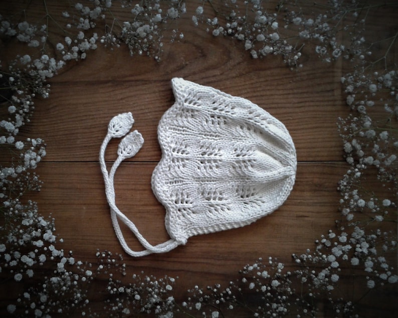 Spring Blossoms Baby Bonnet Knitting Pattern Pdf Knitting Pattern Preemie-24 Months image 5