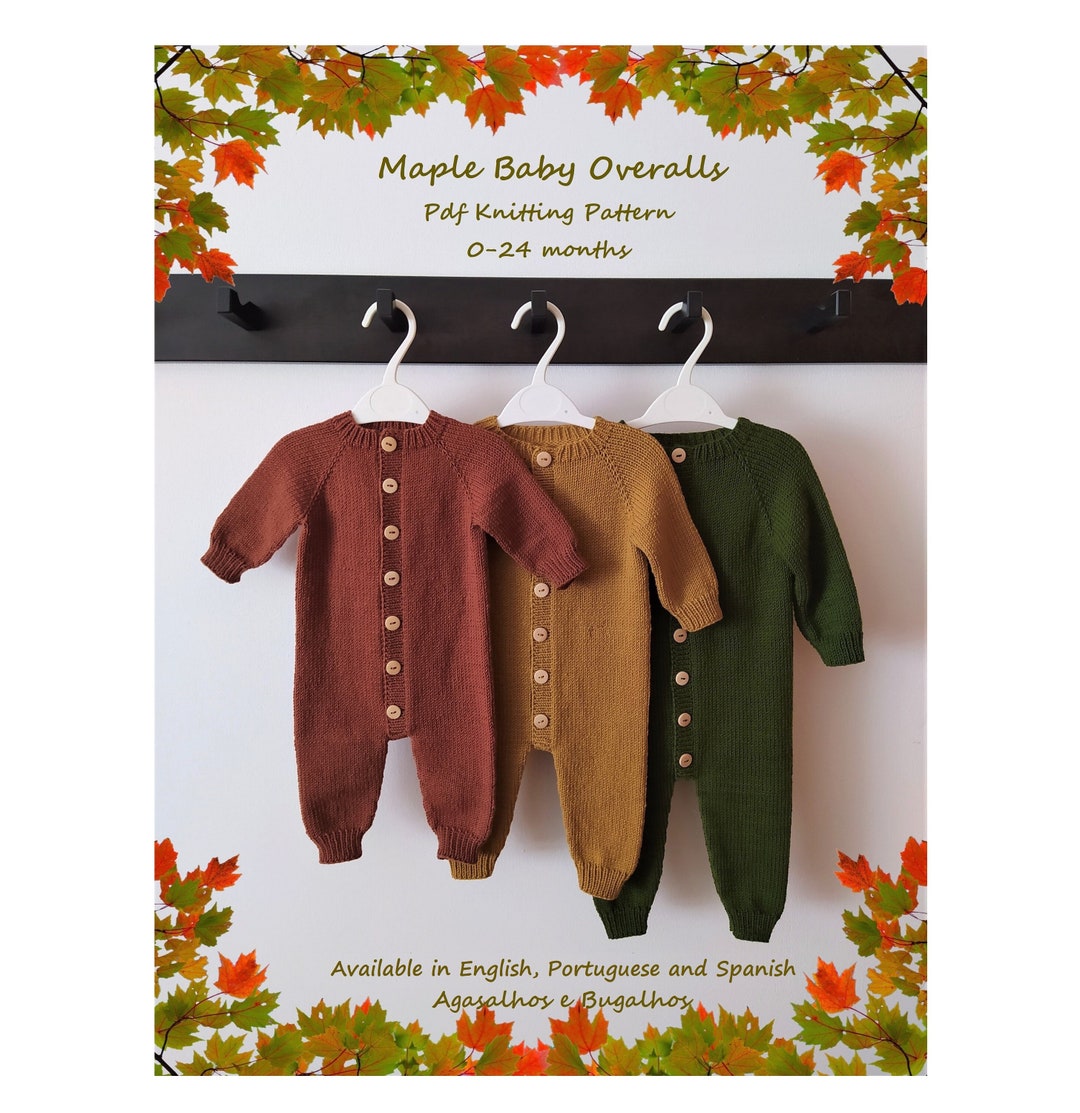 Maple Baby Overalls Knitting Pattern Baby Overalls PDF Knitting Pattern 0-24 Months