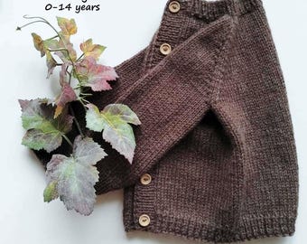Calendula Kids Cardigan Breipatroon | Top-down vest | PDF Breipatroon | 0-14 jaar (Engels en Portugees)