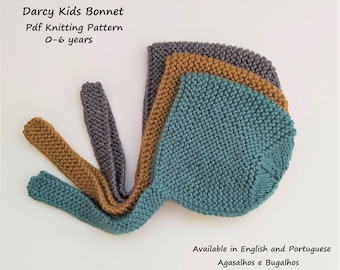 Darcy Kids Bonnet breipatroon | PDF-breipatroon | 0-6 jaar (Engels en Portugees)