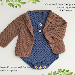 Baby Knitting Pattern | Cedarwood Baby Cardigan and Romper Knitting Pattern | 0-24 Months