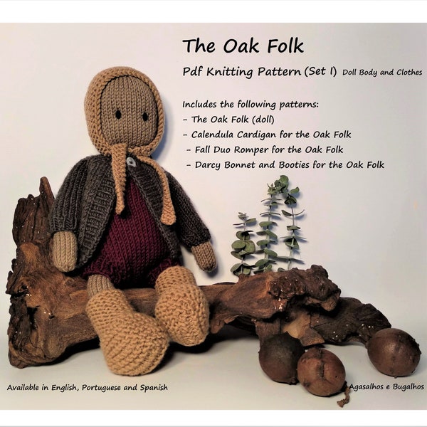 PDF Knitting Pattern | The Oak Folk Doll Knitting Pattern | Set I (body and doll clothes)