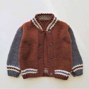 Back to School Kids Jacket Knitting Pattern Varsity Jacket Letterman Cardigan Kids Coat Pattern PDF Knitting Pattern 0-14 years image 9