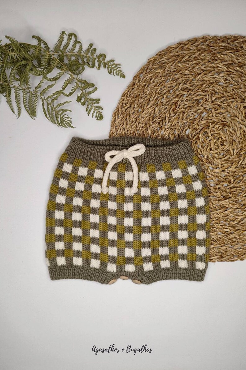 Gingham Baby Bloomers and Romper Knitting Pattern Baby Shorts Pattern PDF Knitting Pattern 0-24 Months image 10