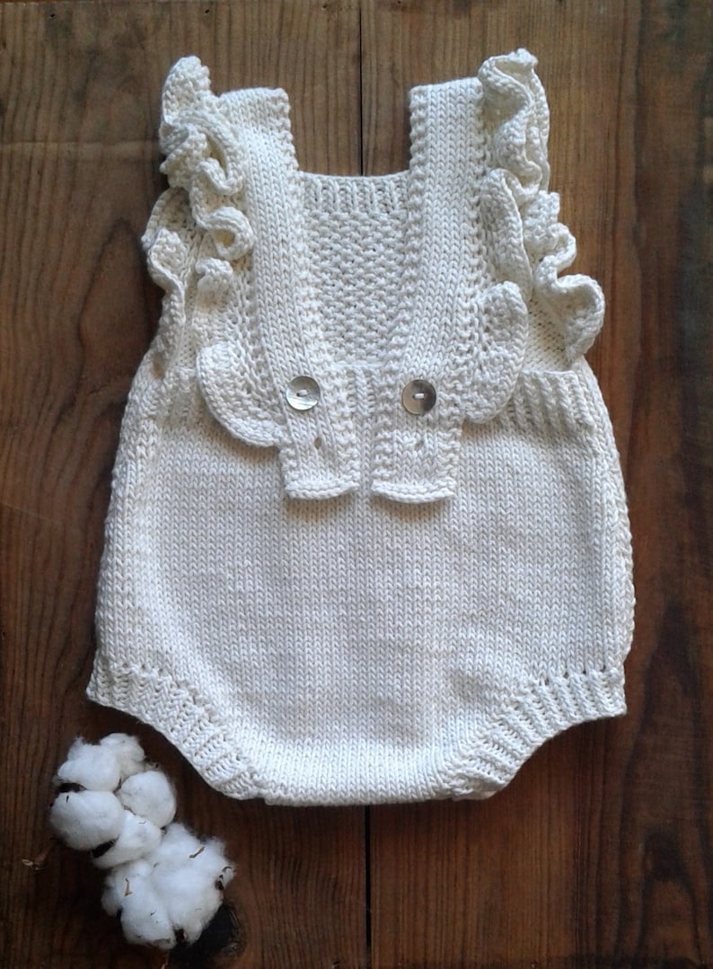 Spring Duo Baby Romper Knitting Pattern Baby Romper PDF Knitting Pattern 0-24 months image 6