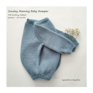 Sunday Morning Baby Romper Knitting Pattern | Baby Romper | PDF Knitting Pattern | preemie-24 Months