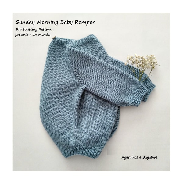 Sunday Morning Baby-Strampler-Strickmuster | Baby Strampler | PDF-Strickmuster | Frühchen-24 Monate