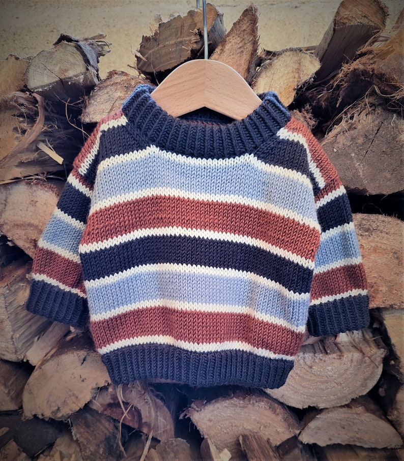 Brownie Baby Sweater Knitting Pattern Drop Shoulder Sweater Baby Sweater PDF Knitting Pattern 0-24 Months image 2