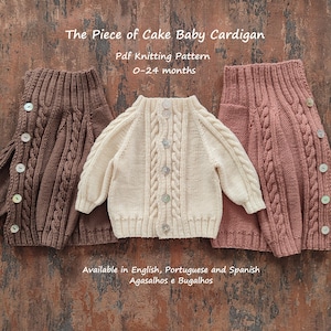 The Piece of Cake Baby Cardigan Knitting Pattern | Top Down Cardigan | Baby Coat Pattern | Pdf Knitting Pattern | 0-24 Months