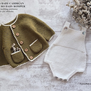 Joyous Baby Cardigan and Douro Baby Romper Knitting Pattern | Beginner Pattern | PDF Knitting Pattern | 0-24 Months