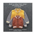 Back to School Kids Jacket Knitting Pattern | Varsity Jacket | PDF Knitting Pattern | 0-14 years (English, Portuguese and Spanish)