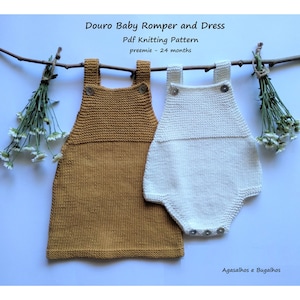 Douro Baby Romper Knitting Pattern and Dress Knitting Pattern | Baby Romper and Dress | PDF Knitting Pattern | 0-24 months