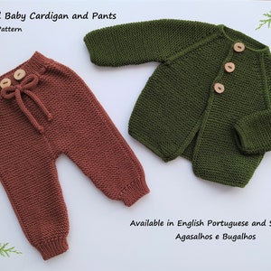 PDF Knitting Pattern| Cedarwood Baby Cardigan Knitting Pattern and Pants | 0-24 Months