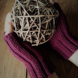 KNITTING PATTERN Family Fingerless Gloves S , M, L Pdf Tutorial image 4